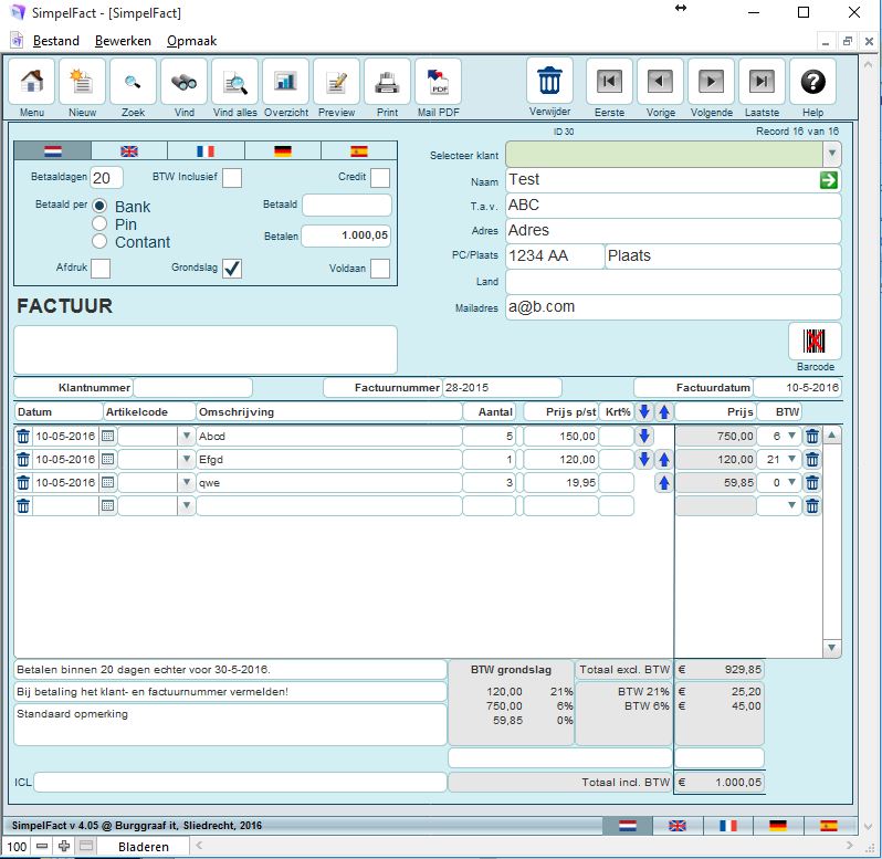 SimpelFact Factuurprogramma